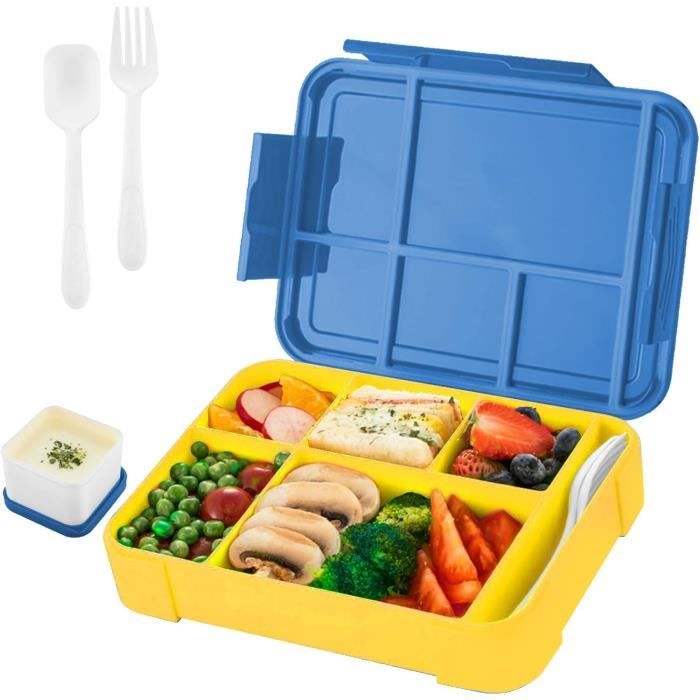 Boîte Bento Vitutech 1400ml - 3 Compartiments Anti-Fuite Avec Couverts - Bleu
