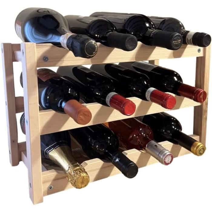 Étagère à Vin Dripex 30 Bouteilles - 6 Niveaux Métal Et Bois - 59x30x88cm - Pour Cave Ou Bar