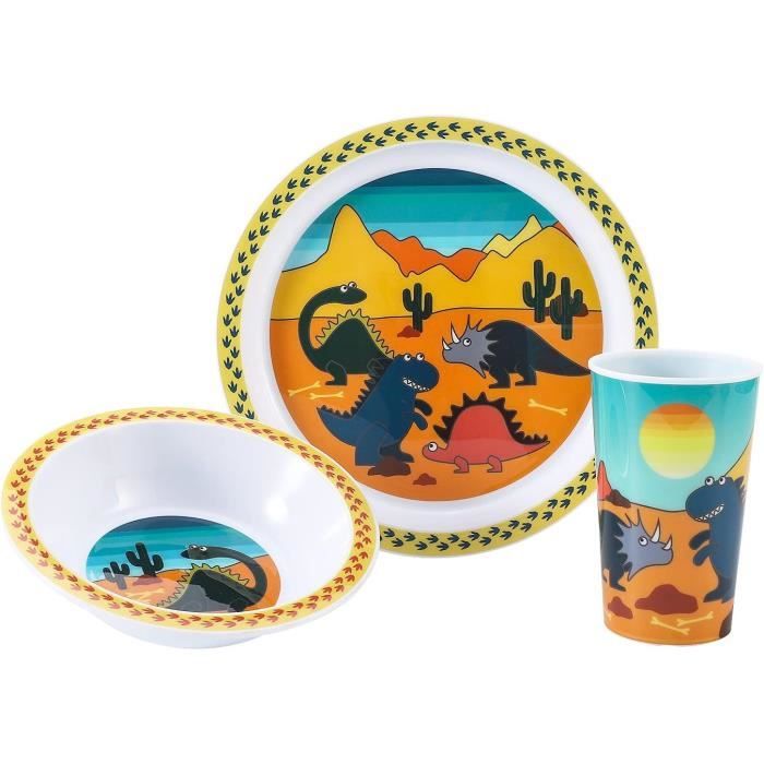 Ensemble de vaisselle licorne 3 pièces – Assiette, bol et gobelet pour