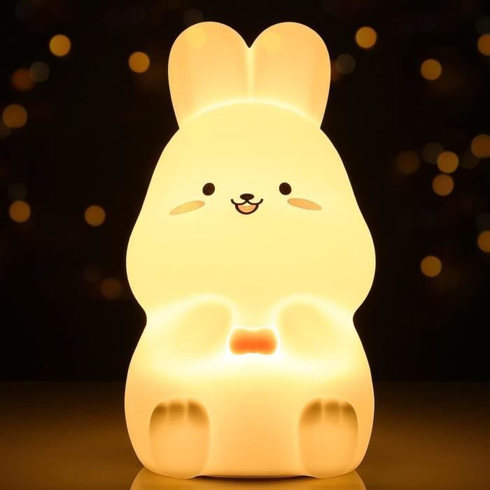 Moonie - Petite lampe de chevet pour enfant lapin gris