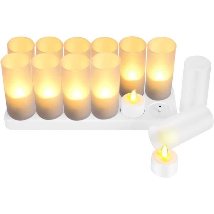 Lumière jaune scintillante Bougies Led noires-blanches, 1 pièce, avec  flamme vacillante, sans flamme, à piles - Cdiscount Maison