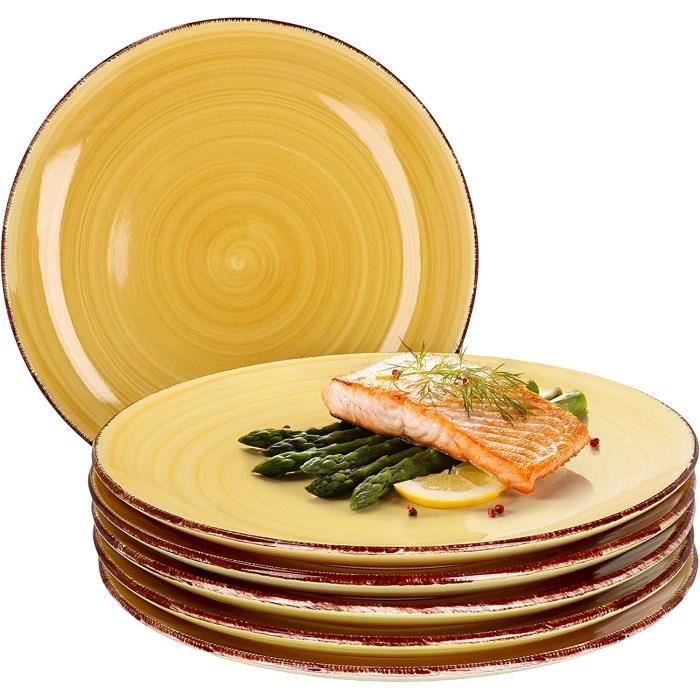 Assiettes à Gâteau De Noël MamboCat – Lot De 4, Céramique Italienne, Décor Festif, Ø 21,5 Cm