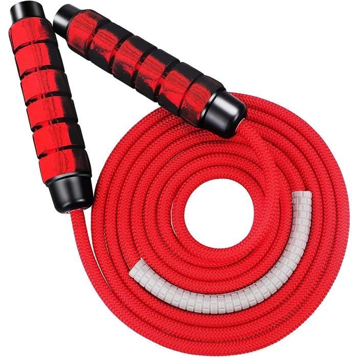 Corde à Sauter Lourde AUTUWT 1LB – 9mm 3m Réglable, Poignées Aluminium, Idéale CrossFit, Boxe, Fitness & Cardio