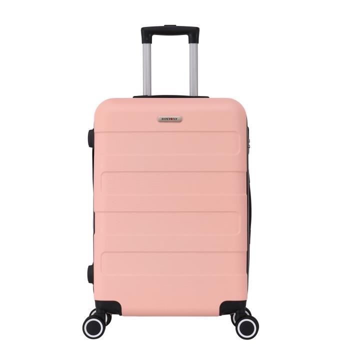 Valise Moyenne 4 roues 65cm ABS Rose Saumon - Tropic - SuperFly