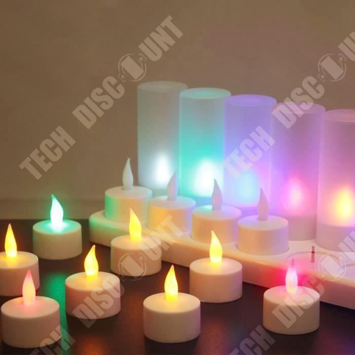 TD® Lot de 12 pièces de Bougies LED- Rechargeable Electrique- Fête Mariage  Multi-Couleur Prise UK - Cdiscount Maison