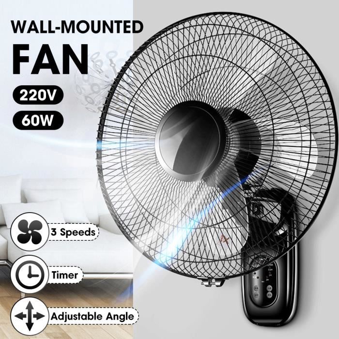 Tempsa 16 Inch Ac 220v 60w Ventilateur Mural 5 Lames Plastique 3 Vitesses Angle Reglable Modele Telecommande Achat Vente Ventilateur Ventilateur Mural Cdiscount