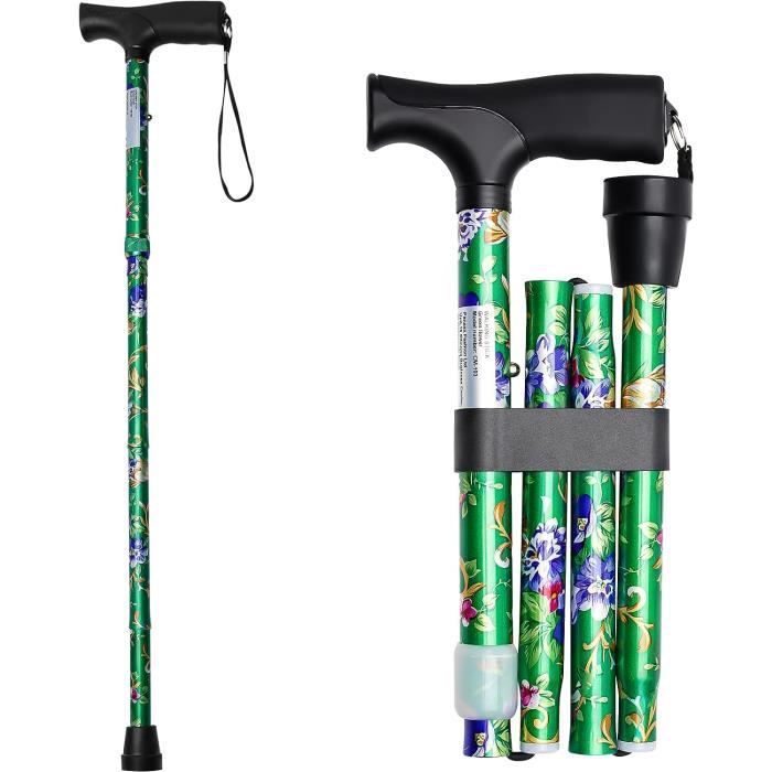 Canne De Marche Flexible, Réglable En Hauteur, Pliable Et Extensible