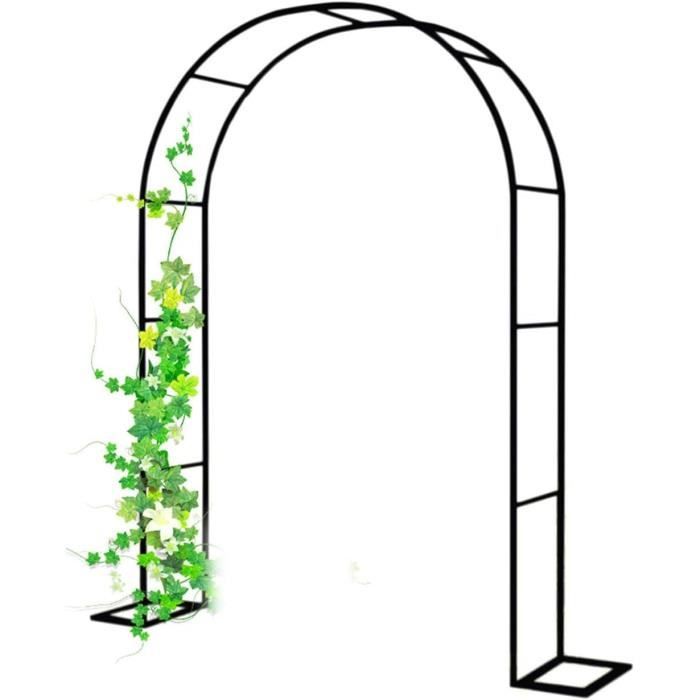 Demi-Arche De Jardin En Métal Pour Rosiers Et Plantes Grimpantes – Pergola Élégante 180x240 Cm, Noir, Installation Facile