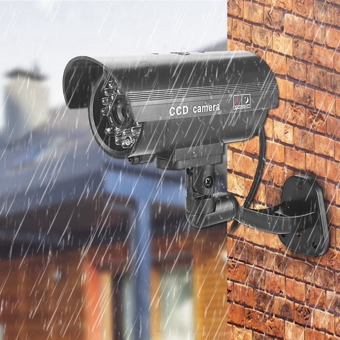 Caméra Factice Avec Flash LED, 4 Pièces, Adaptée à La Surveillance De Securite Cctv A Domicile Et En Exterieur Camera Dome Noire 73885704