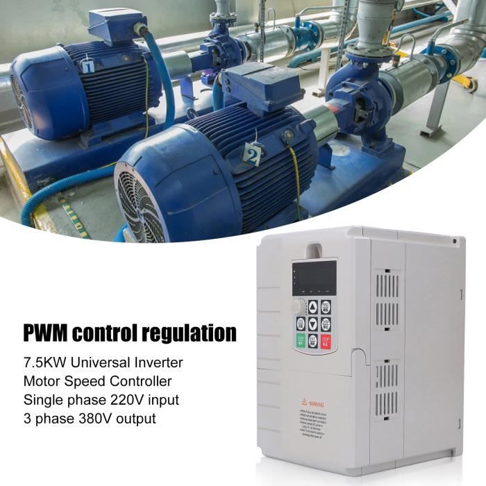 DeWin Variateur De Fréquence VFD 220V Monophasé Vers Triphasé 0.75kW à 1.1kW - Contrôleur Vitesse Moteur