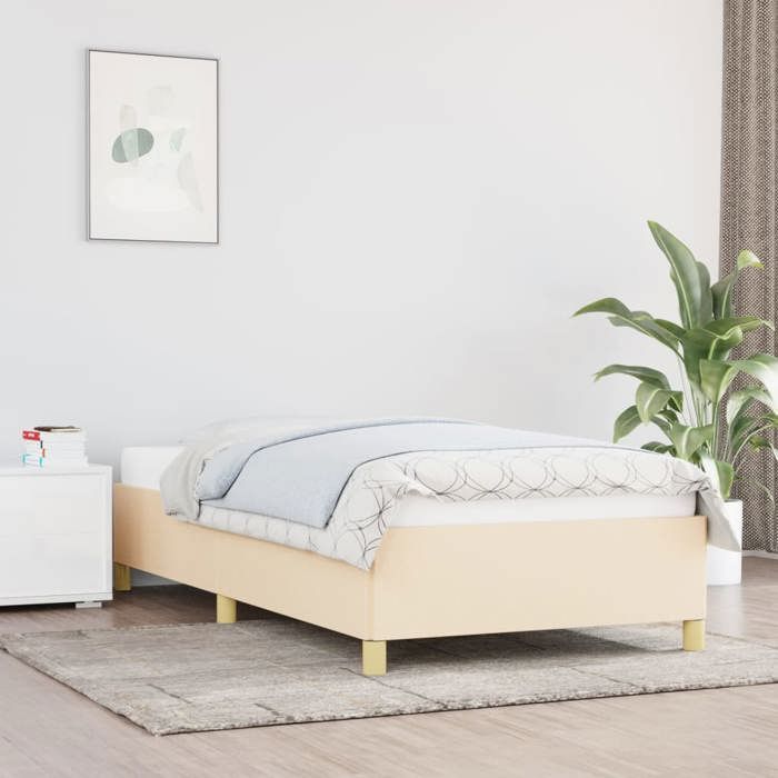 vidaXL Cadre de lit sans matelas crème 100x200 cm tissu 347146