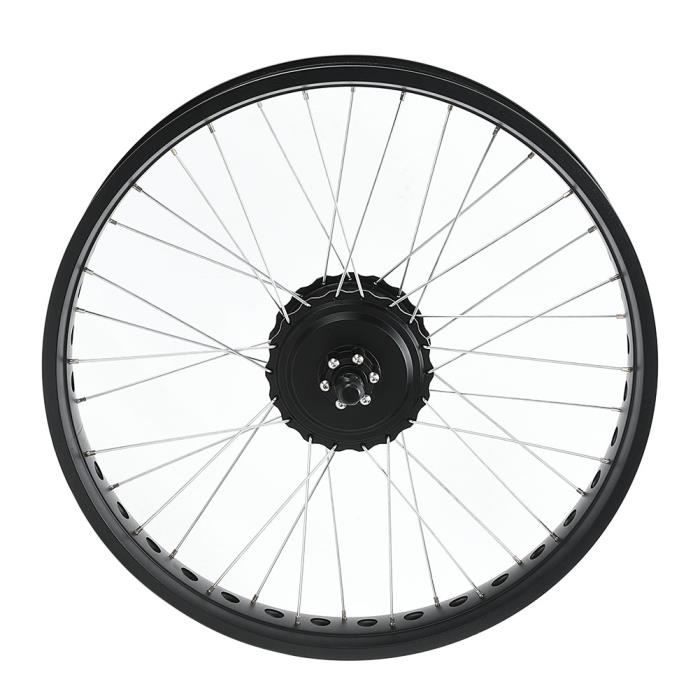 Roue Avant 20x4.0 Pour Kit Conversion EBike – Moyeu 36 Trous – VTT Plage Noir
