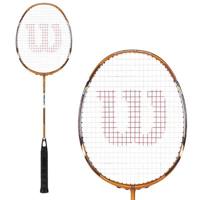 Wilson WRT8768004 Raquette de Badminton Unisexe Taille du Manche: 4 Équilibre en Tête,Jaune/Noir Recon P1600