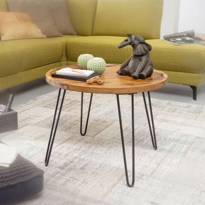 WOHNLING table basse 60x45x60 cm Sheesham table basse table basse