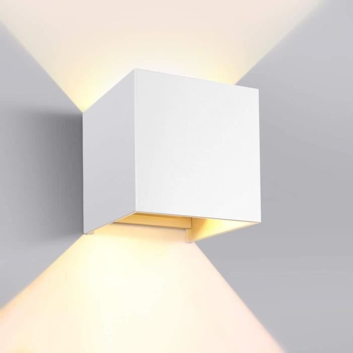 Lot De 4 Appliques Murales LED 12W IP65 - Blanc Chaud 3000K - Angle Réglable - Pour Intérieur/extérieur