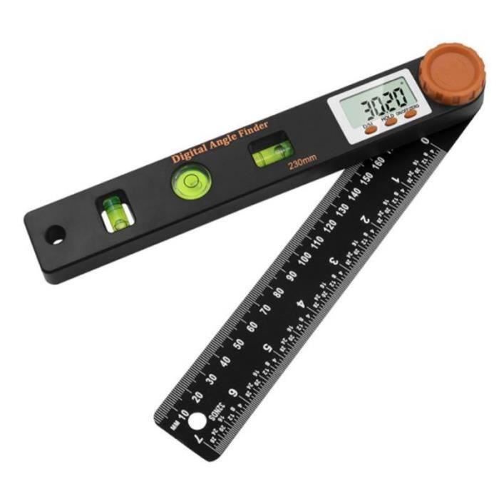 Rapporteur Numérique XTVTX | 0-999° | Niveau à Bulle | Règle 230mm | Mesure Angle/Longueur | LCD