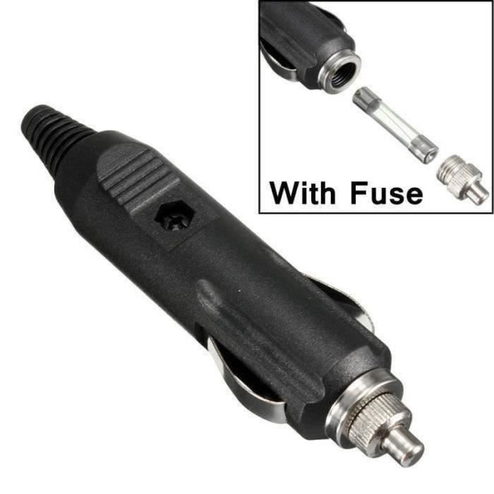 Prise Allume-cigare Mâle LED 12V 5A Avec Fusible - Pour Installation Câblage Voiture, Camping-car