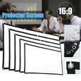 Écran de projection de 150 " Écran de projection pliable portable 16: 9 Écran de projecteur en polyester pour bureau à domicile-1