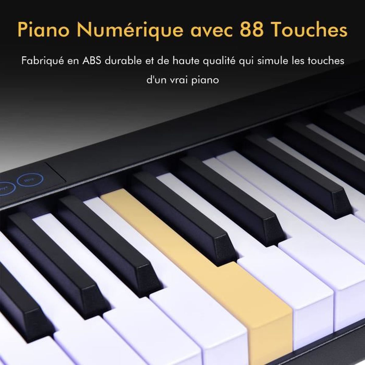 Piano Numérique Pliable à 88 Touches Avec Pupitre,clavier Electrique  Portable,126x20,5x6cm, Noir - Jeux d'imitation BUT