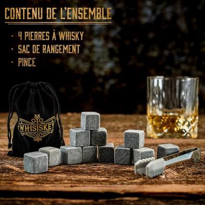 Pradel Pierres à Whisky - 9 Pièces Réutilisables - Refroidissement Sans Dilution - Avec Étui