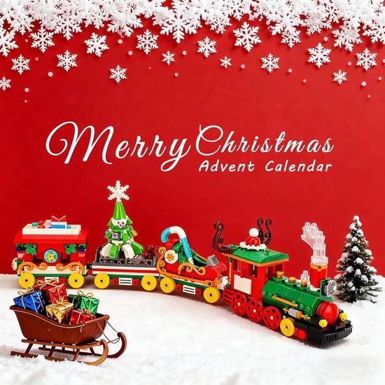 Calendrier De L'Avent 2025 Blocs De Construction Train De Noël - 24 Jours, 800+ Pièces, Pour Enfants Et Adultes - 4