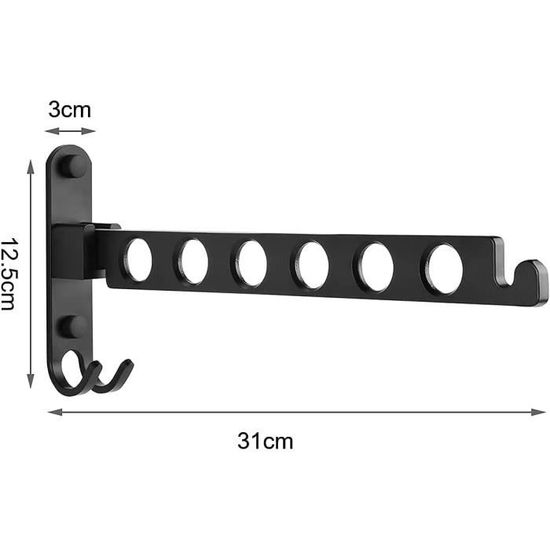 mizikuu Étendoir Mural, Cintre Mural Support de Séchage Pliable à 180° Pratique Et Beau Crochet Cintre En Aluminium Pour Chambre, Balcon, Salle Bains, Buanderie, Hôtel, Blanc