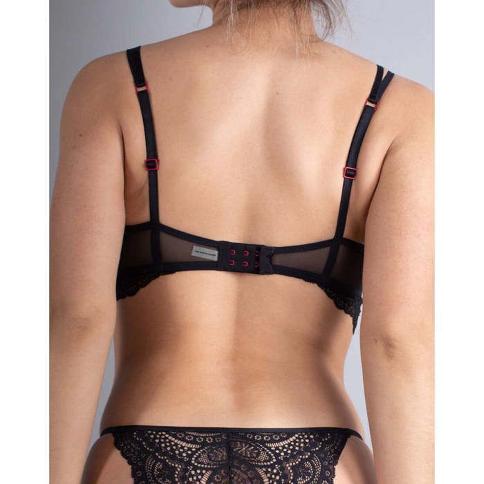 Soutien-Gorge Balconnet Lejaby En Satin Et Dentelle - Taille FR 85C, Violet - Occasion Bon État