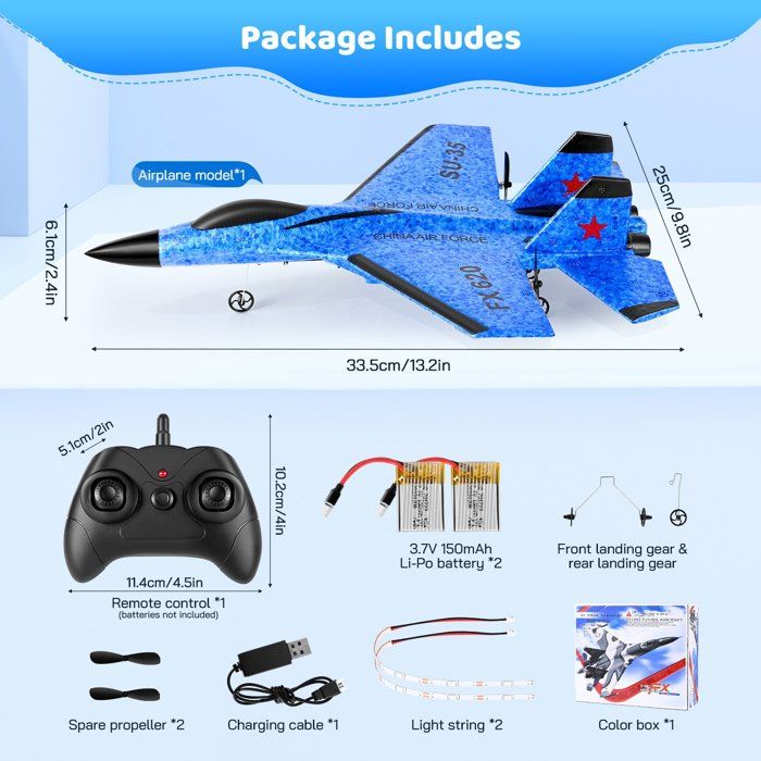 Avion RC Goolsky 2,4 GHz Avec Gyroscope – Planeur En Mousse EPP, 20 Min De Vol, Idéal Débutants Et Enfants