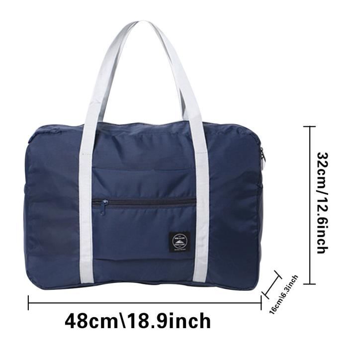 Lot 2 Sacs De Voyage Pliables Imperméables – Noir, Polyester 48×16×32 Cm – Sport, Gym, Week-end