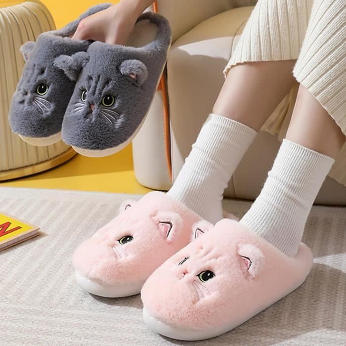 Pantoufle chat sale femme