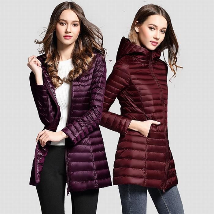 Doudoune femme mi longue Doudoune l g re capuche manteau mi long