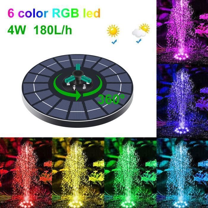 Fontaine Solaire Pour Bain D'oiseaux 1W - Pompe Flottante Avec 6 Buses, Jets De 50-70 Cm, énergie Solaire, Pour Jardin, étang