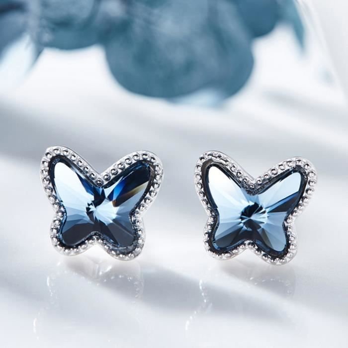 Boucles D'Oreilles Dauphin Papillon Cœur En Argent 925 Pour Fille[n5028] Coquillage-de-dauphin