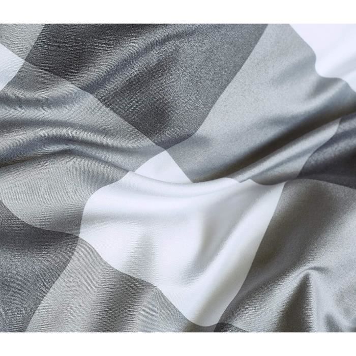 Housse De Couette Tartan écossais - Parure De Lit 3 Pièces 280x240 Cm Microfibre, Fermeture éclair
