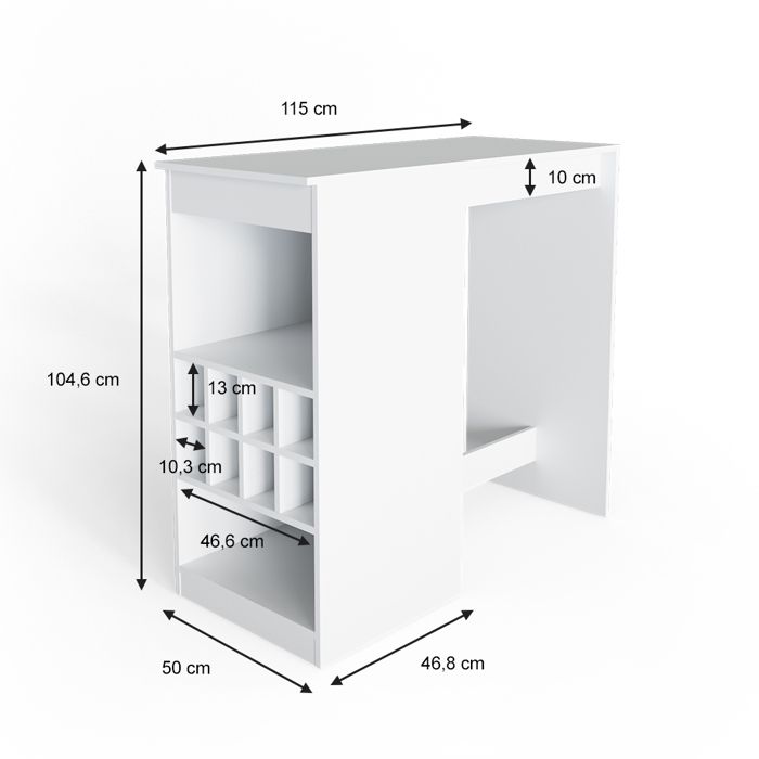 Vicco Table de bar Repose, Blanc/Sonoma, 65x65cm | Leroy Merlin
