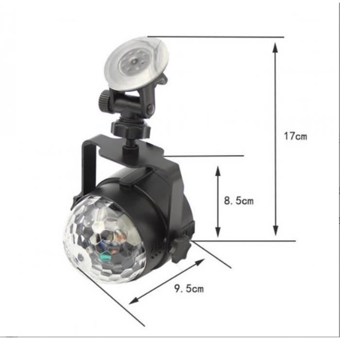 GCBTECH Boule Disco LED Rechargeable 15 Couleurs - Lumière Stroboscope Avec Télécommande