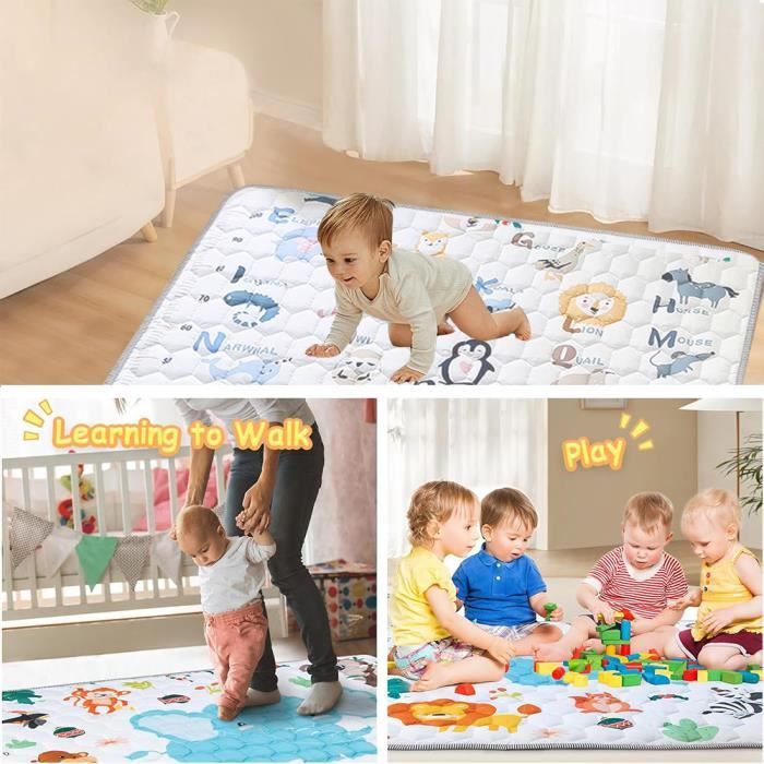Tapis De Jeu Bébé IBVIVIC 127x127x2cm - Antidérapant, Lavable | Design Arbres, Pour Nourrissons
