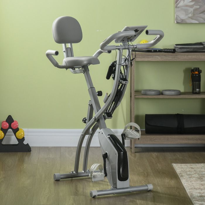 Vélo D'appartement Homcom 137x62x103 Cm - Résistance Magnétique, Poids Max 110 Kg - Neuf