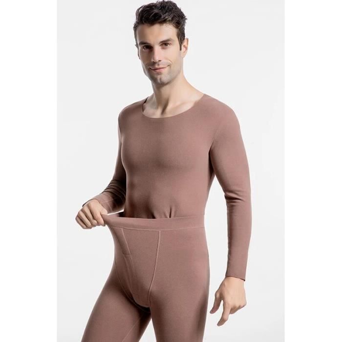 Calecon Sous vetements thermiques sans couture pour hommes epais en velours pantalon Long costume GRAY E33028 Blanc Cdiscount Pret a Porter