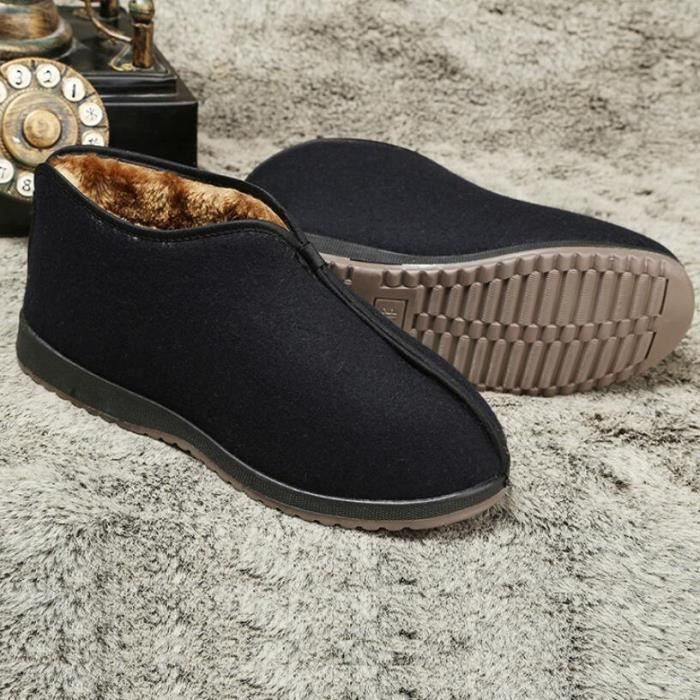 Chaussures chaudes traditionnelles chinoises en coton et fourrure