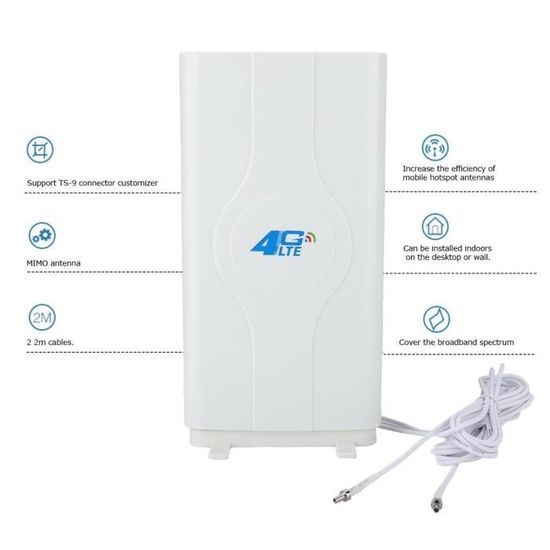 Antenne A Plaque A Gain Eleve Pour Interieur 4g Lte 88dbi Blazing Fast 800 Mhz A 2600 Mhz Ts9 Coupleur D Antenne Avis Et Prix Pas Cher Cdiscount