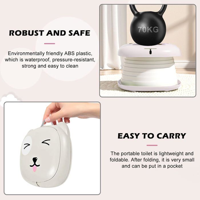 Pot Bébé Pliable Voyage - Portable, Avec Sacs Poubelle Et Rangement, Pour Voiture, Camping, Plage