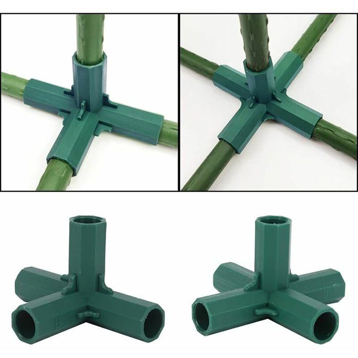 Lot de 15 connecteurs de cadre de jardin de 16 mm, 5 types de supports Lot de 15 connecteurs de cadre de jardin de 16 mm, 5 types de supports