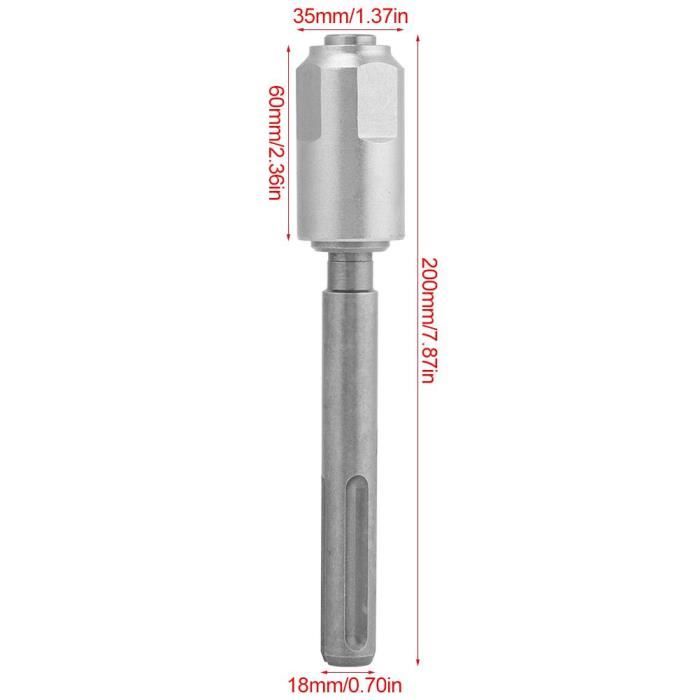 Adaptateur SDS MAX Vers SDS Plus - Changement Rapide Des Forets, Compatible Marteau Perforateur, Acier Chrome Vanadium 240 Mm