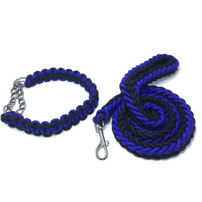 Set Laisse, Collier Et Harnais Pour Chien Homieco - Nylon Tressé - 3 Pièces - Tailles S à XXL - Longueur Laisse 1,5 M