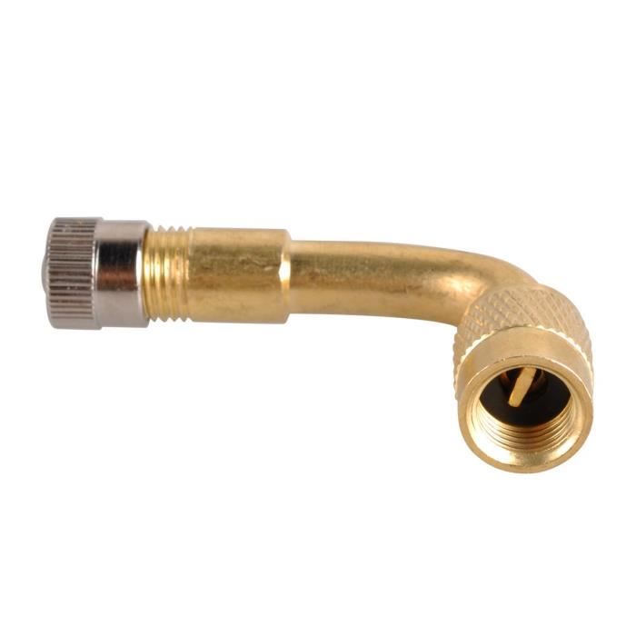Rallonge Valve Pneu En Cuivre Coudée - Pour Voiture, Camping-car, Gonflage Pneus Jumelés