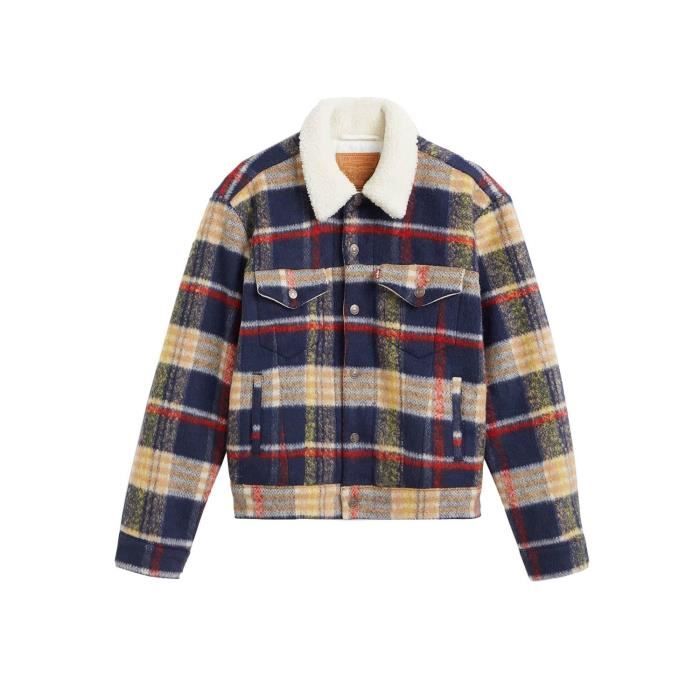 Veste Levis Wool Trucker Plaid Cadres Femme Multicolore