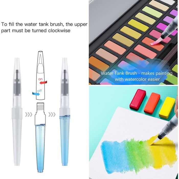 Coffret Aquarelle Débutant 48 Couleurs - Inclus Pinceaux, Papier Et Accessoires - Idéal Pour Adultes Et Enfants