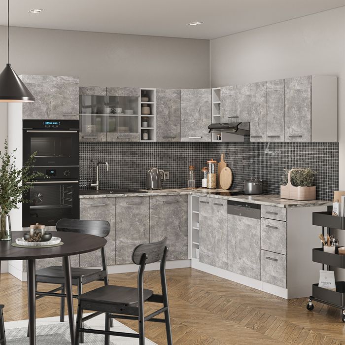 Bloc Cuisine Intégré Vicco R-Line Single - Anthracite/Blanc - Neuf