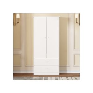 Armoire De Rangement 3 Portes Coulissantes Avec Miroir - 250x240x62 Cm, Couleur Sonoma + Blanc Mat